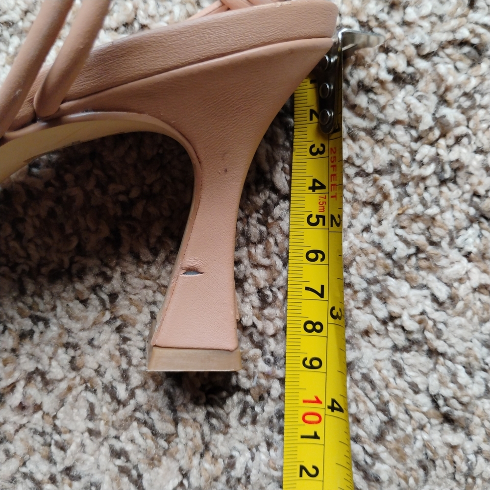 NEW Marc Fisher LTD Davia Square Toe Heel Nude Leather Size 9.5 Elegant Chic - Picture 5 of 7